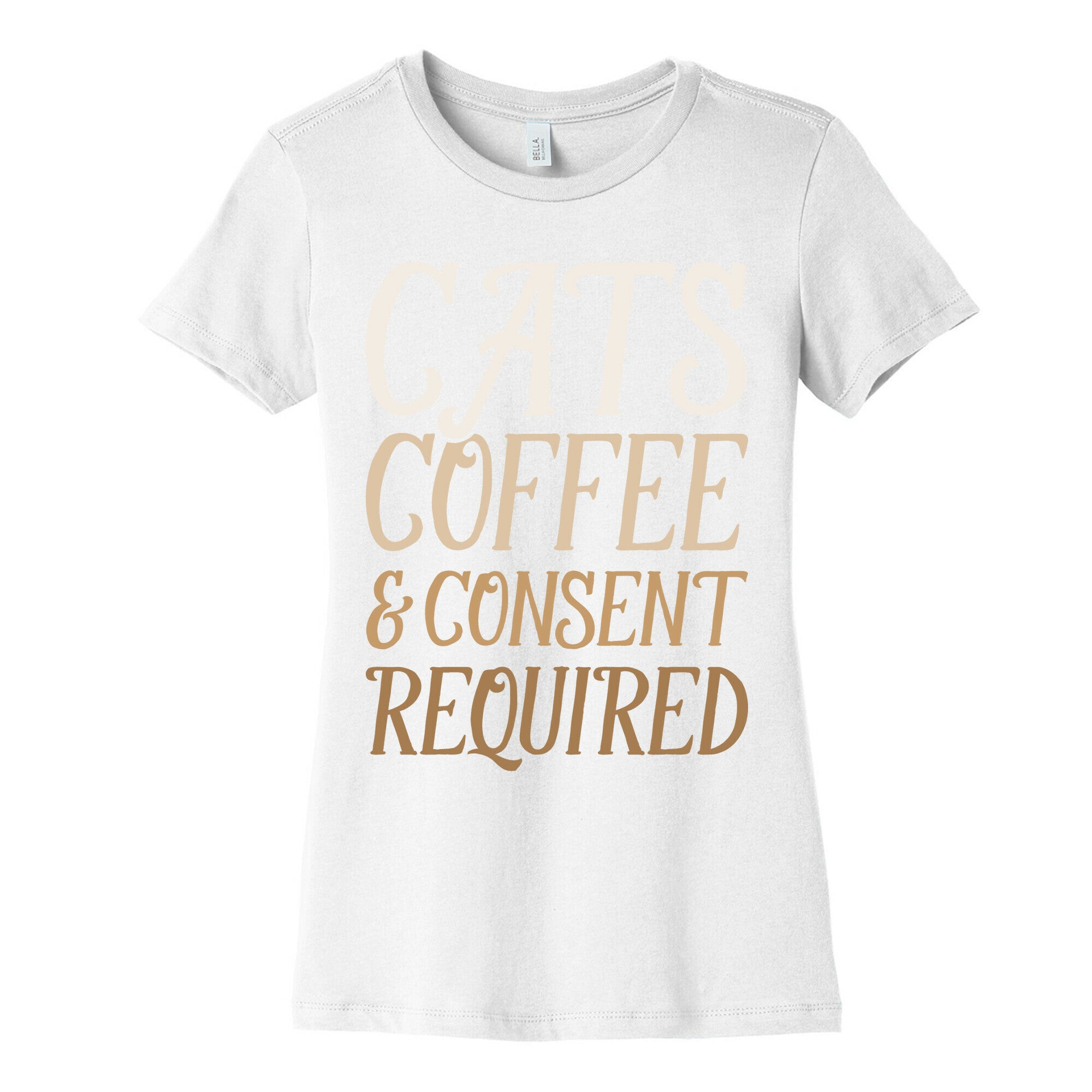 Cats Coffee And Consent Mandatory Women's Cotton Tee